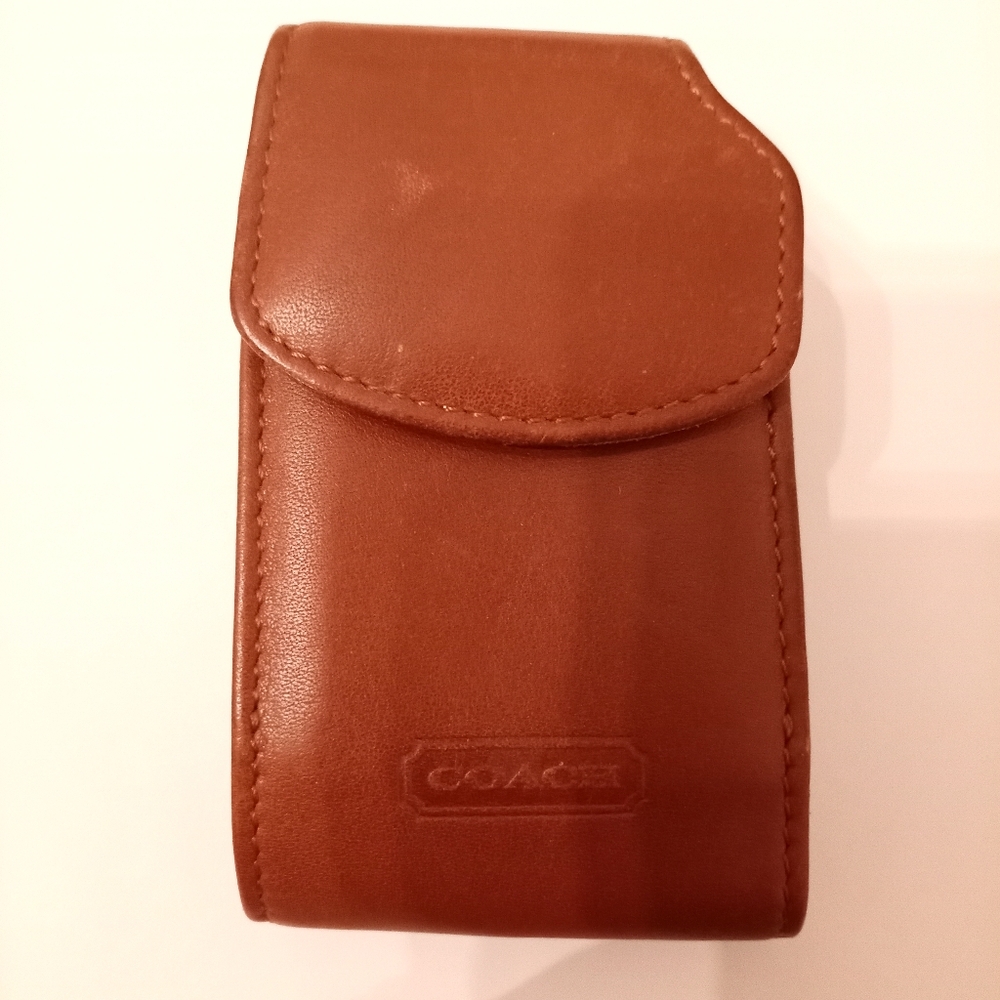Coach Tan Leather Phone Holster with Flap